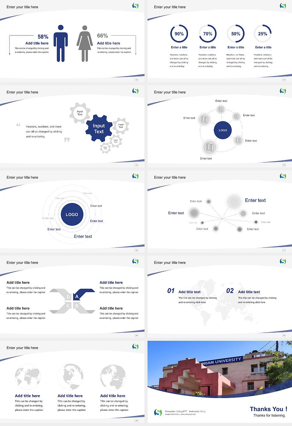 Sangam University Course/Courseware Creation PPT Template16:9 ratio PPT effect preview image4