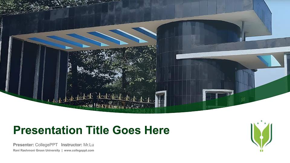 Rani Rashmoni Green University Course/Courseware Creation PPT Template16:9 ratio PPT effect preview image