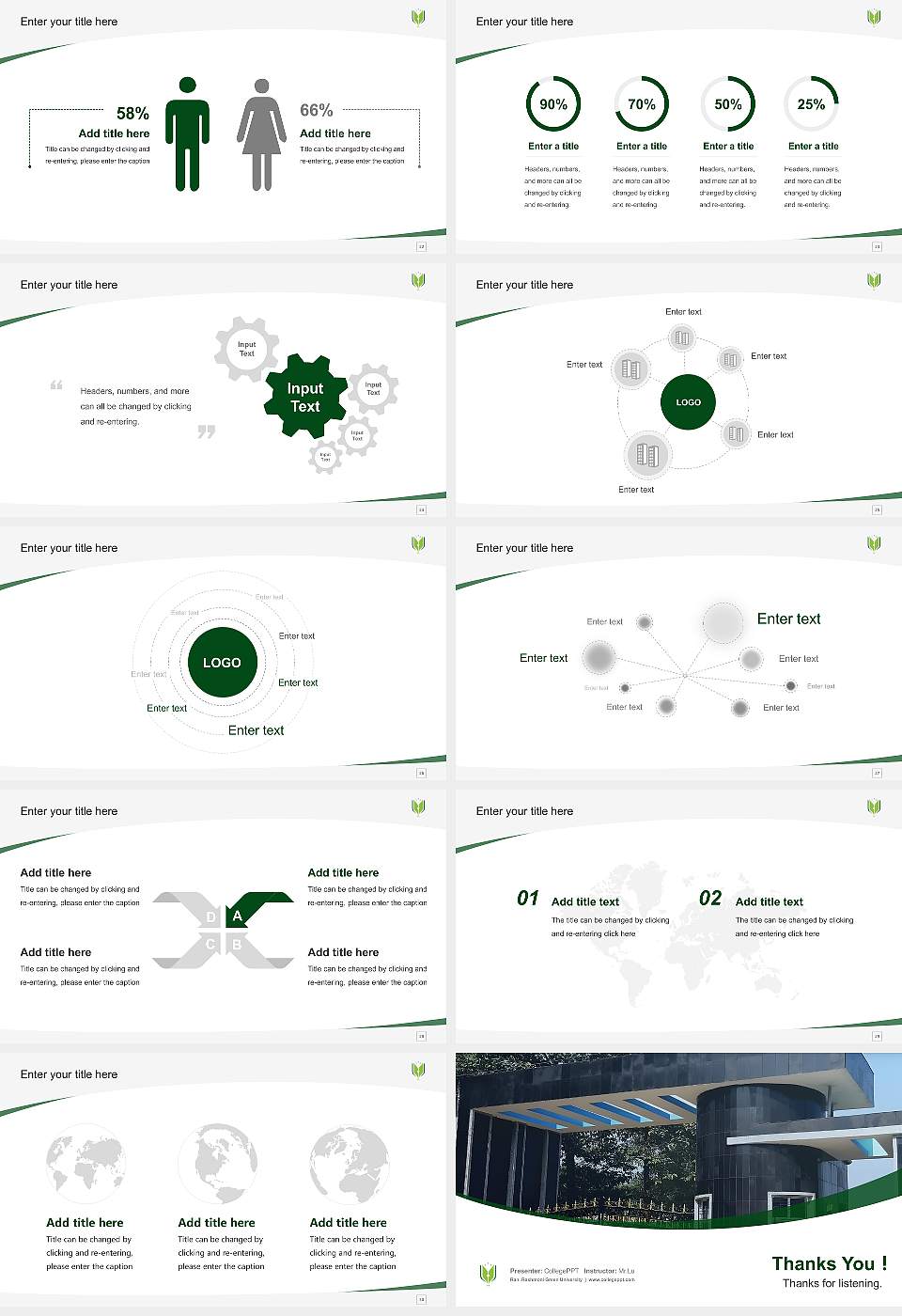 Rani Rashmoni Green University Course/Courseware Creation PPT Template16:9 ratio PPT effect preview image4