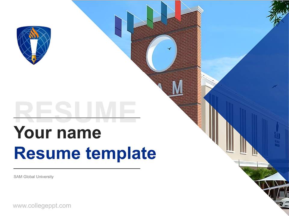 SAM Global University Resume PPT Template4:3 ratio PPT effect preview image5
