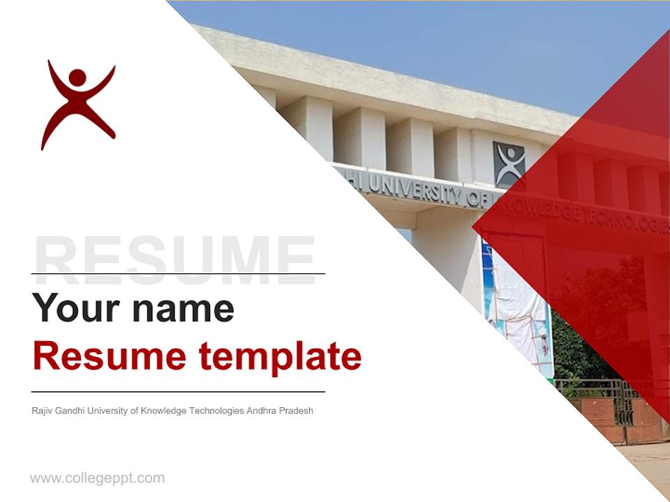 Rajiv Gandhi University of Knowledge Technologies Andhra Pradesh Resume PPT Template4:3 ratio PPT effect preview image5