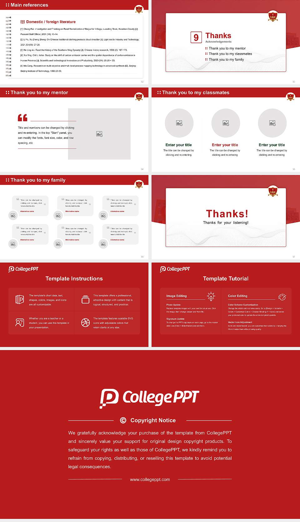 Sage University Graduation Thesis Defense PPT Template16:9 ratio PPT effect preview image7
