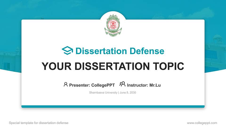 Sharnbasva University Graduation Thesis Defense PPT Template16:9 ratio PPT effect preview image