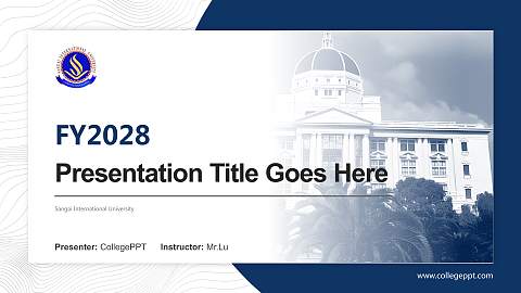 Sangai International University Academic Presentation/Research Findings Report PPT Template