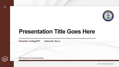 Rani Durgavati Vishwavidyalaya Thesis Proposal/Graduation Defense PPT Template