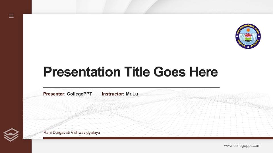Rani Durgavati Vishwavidyalaya Thesis Proposal/Graduation Defense PPT Template16:9 ratio PPT effect preview image