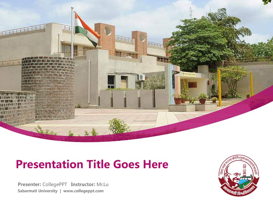 Sabarmati University Course/Courseware Creation PPT Template4:3 ratio PPT effect preview image5