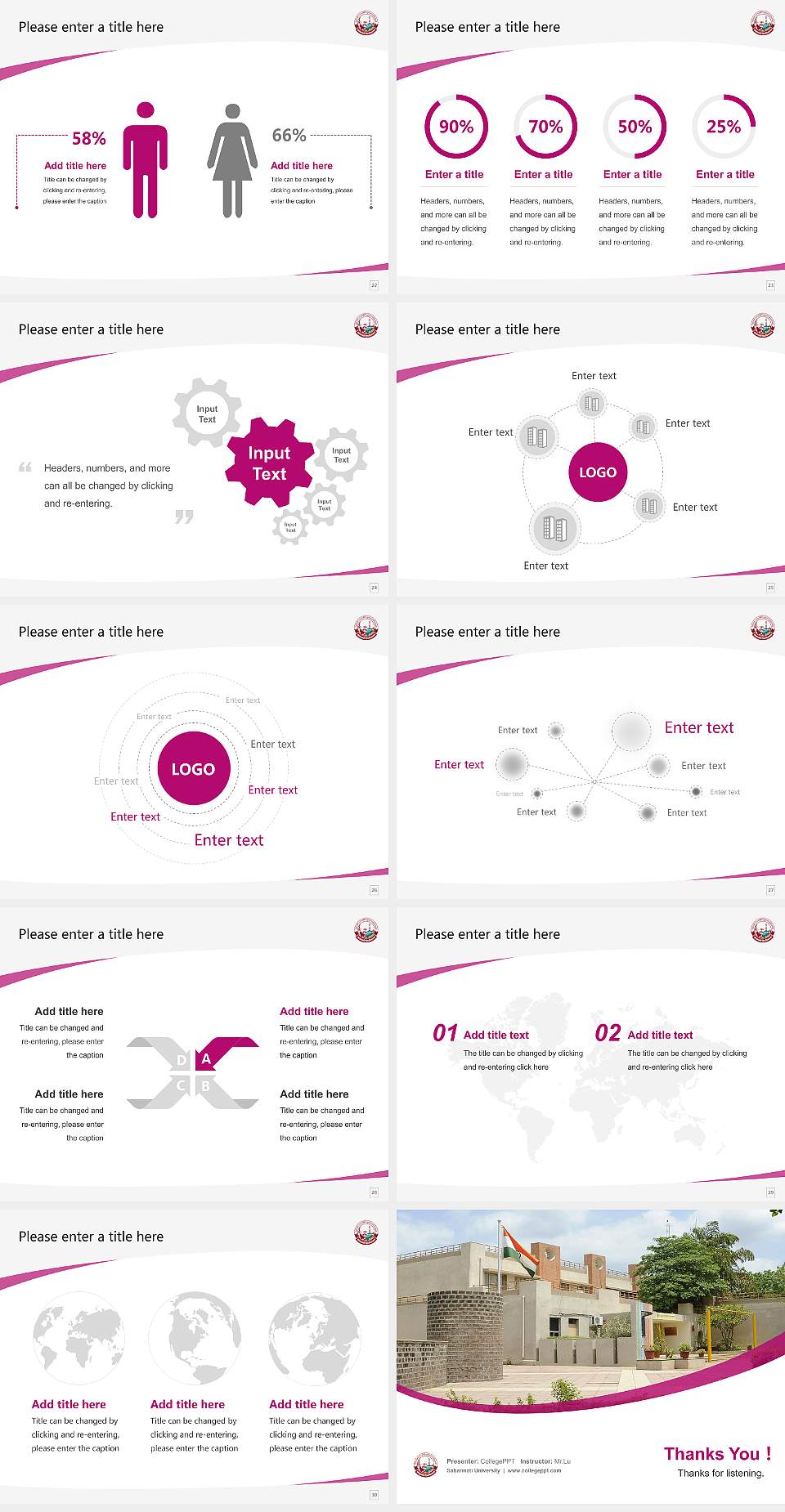 Sabarmati University Course/Courseware Creation PPT Template4:3 ratio PPT effect preview image4