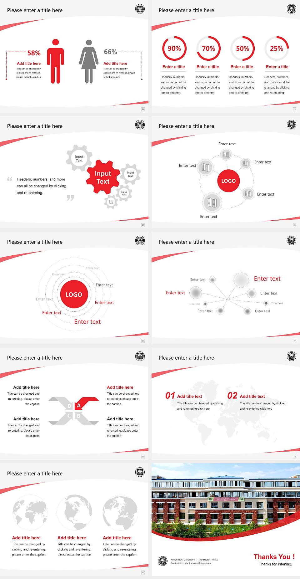 Sandip University Course/Courseware Creation PPT Template4:3 ratio PPT effect preview image4