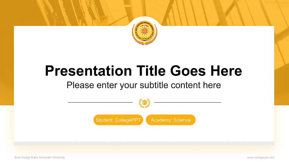 Sant Gadge Baba Amravati University National Scholarship Defense PPT Template16:9 ratio PPT effect preview image