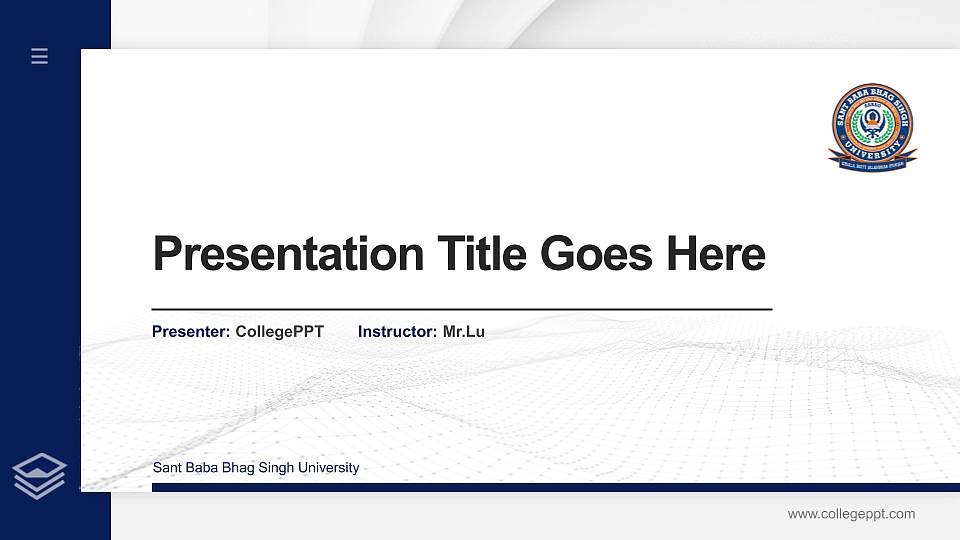 Sant Baba Bhag Singh University Thesis Proposal/Graduation Defense PPT Template16:9 ratio PPT effect preview image