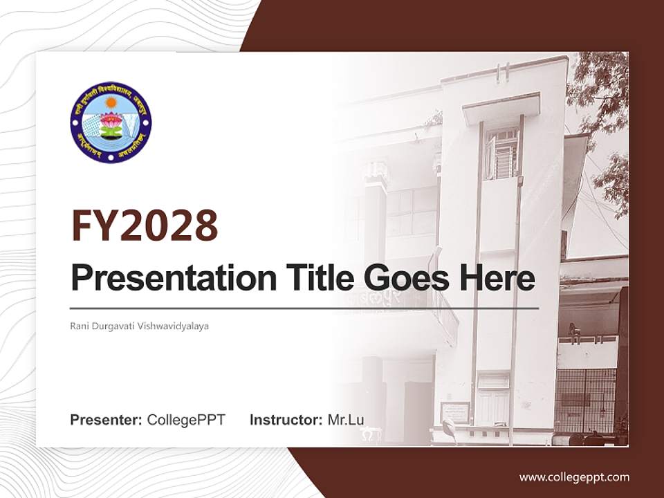 Rani Durgavati Vishwavidyalaya Academic Presentation/Research Findings Report PPT Template4:3 ratio PPT effect preview image5