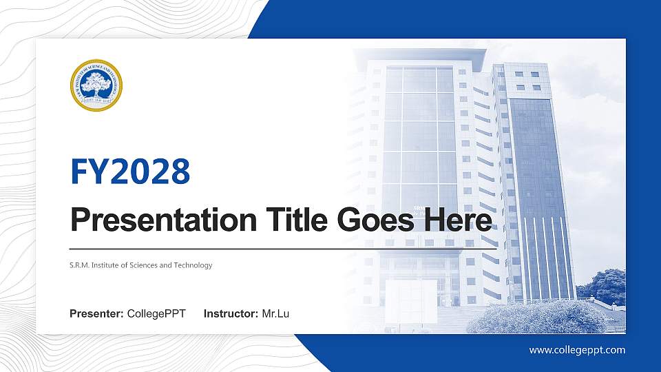 S.R.M. Institute of Sciences and Technology Academic Presentation/Research Findings Report PPT Template16:9 ratio PPT effect preview image