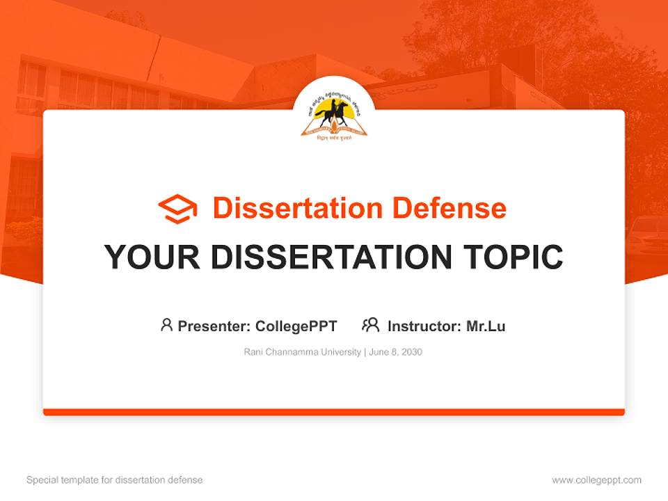 Rani Channamma University Graduation Thesis Defense PPT Template4:3 ratio PPT effect preview image7