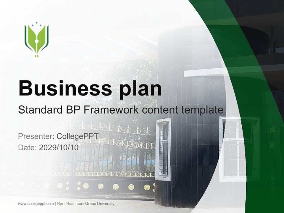 Rani Rashmoni Green University Competition/Entrepreneurship Contest PPT Template4:3 ratio PPT effect preview image9
