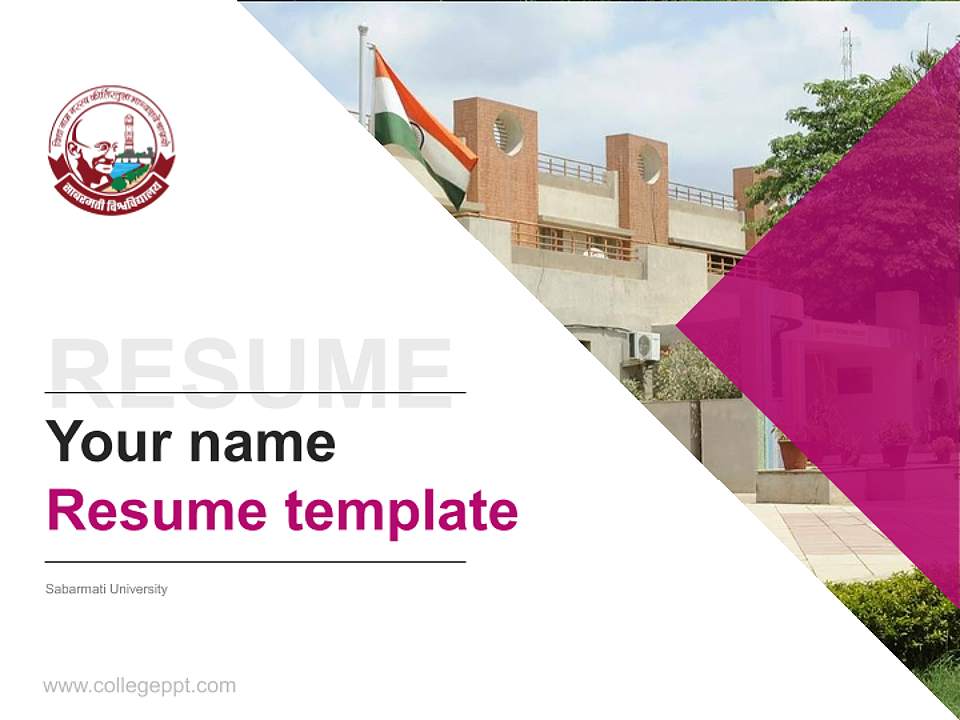 Sabarmati University Resume PPT Template4:3 ratio PPT effect preview image5