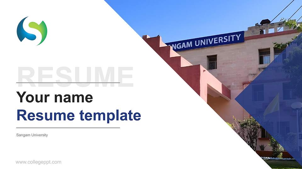 Sangam University Resume PPT Template16:9 ratio PPT effect preview image