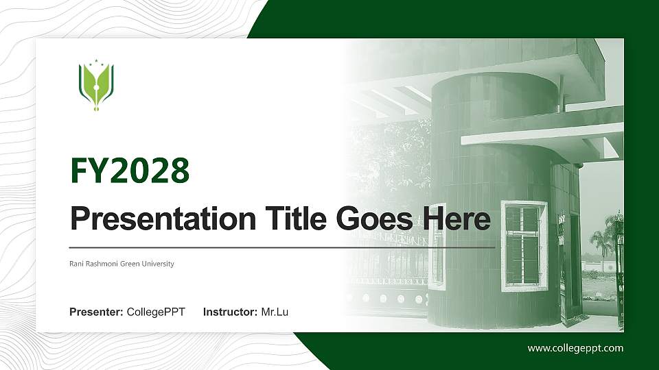 Rani Rashmoni Green University Academic Presentation/Research Findings Report PPT Template16:9 ratio PPT effect preview image