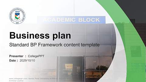 Sardar Patel University of Police, Security and Criminal Justice Competition/Entrepreneurship Contest PPT Template