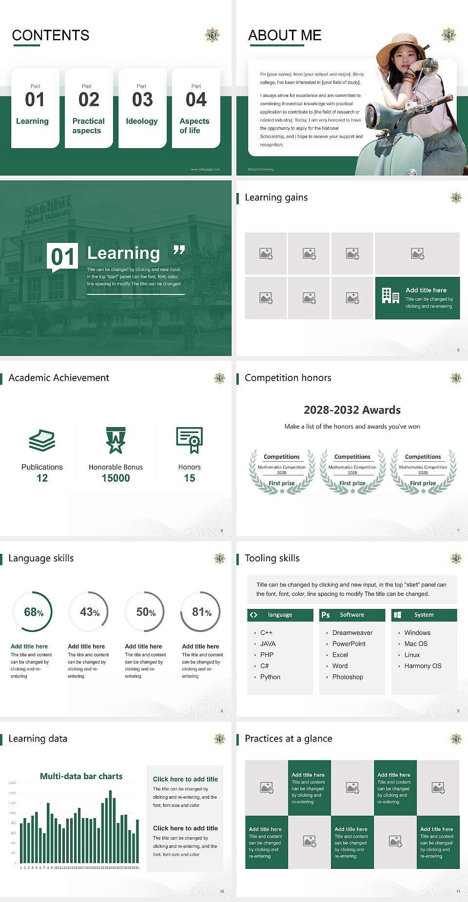 Shobhit University National Scholarship Defense PPT Template4:3 ratio PPT effect preview image2