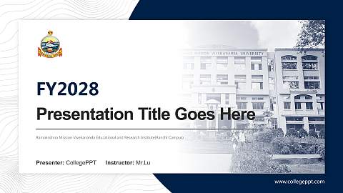 Ramakrishna Mission Vivekananda Educational and Research Institute(Ranchi Campus) Academic Presentation/Research Findings Report PPT Template