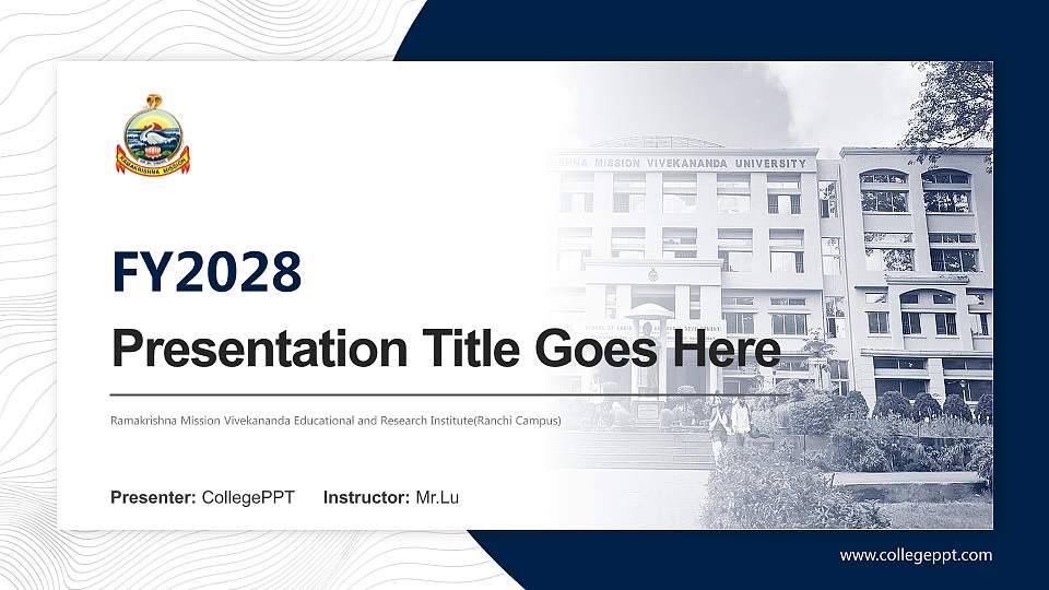 Ramakrishna Mission Vivekananda Educational and Research Institute(Ranchi Campus) Academic Presentation/Research Findings Report PPT Template16:9 ratio PPT effect preview image