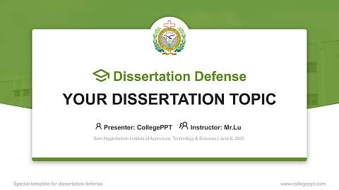 Sam Higginbottom Institute of Agriculture, Technology & Sciences Graduation Thesis Defense PPT Template