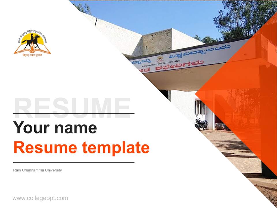 Rani Channamma University Resume PPT Template4:3 ratio PPT effect preview image5