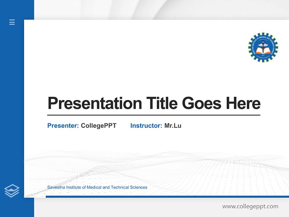 Saveetha Institute of Medical and Technical Sciences Thesis Proposal/Graduation Defense PPT Template4:3 ratio PPT effect preview image5