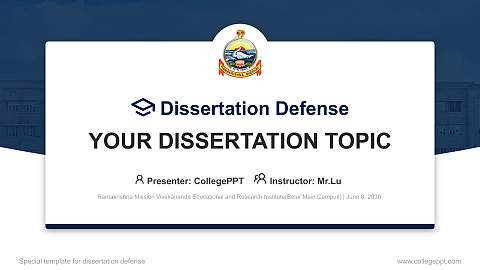 Ramakrishna Mission Vivekananda Educational and Research Institute(Belur Main Campus) Graduation Thesis Defense PPT Template