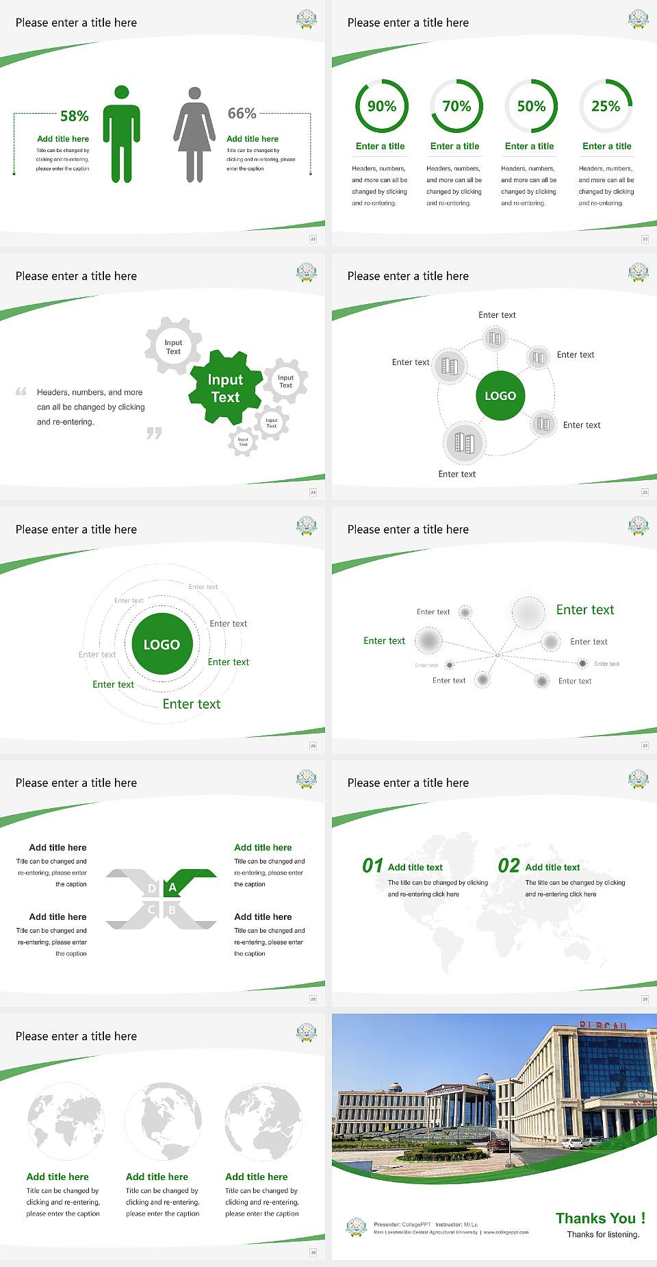 Rani Lakshmi Bai Central Agricultural University Course/Courseware Creation PPT Template4:3 ratio PPT effect preview image4