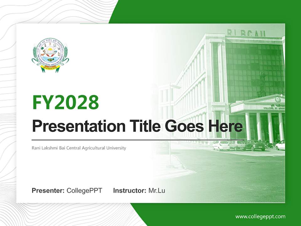 Rani Lakshmi Bai Central Agricultural University Academic Presentation/Research Findings Report PPT Template4:3 ratio PPT effect preview image5