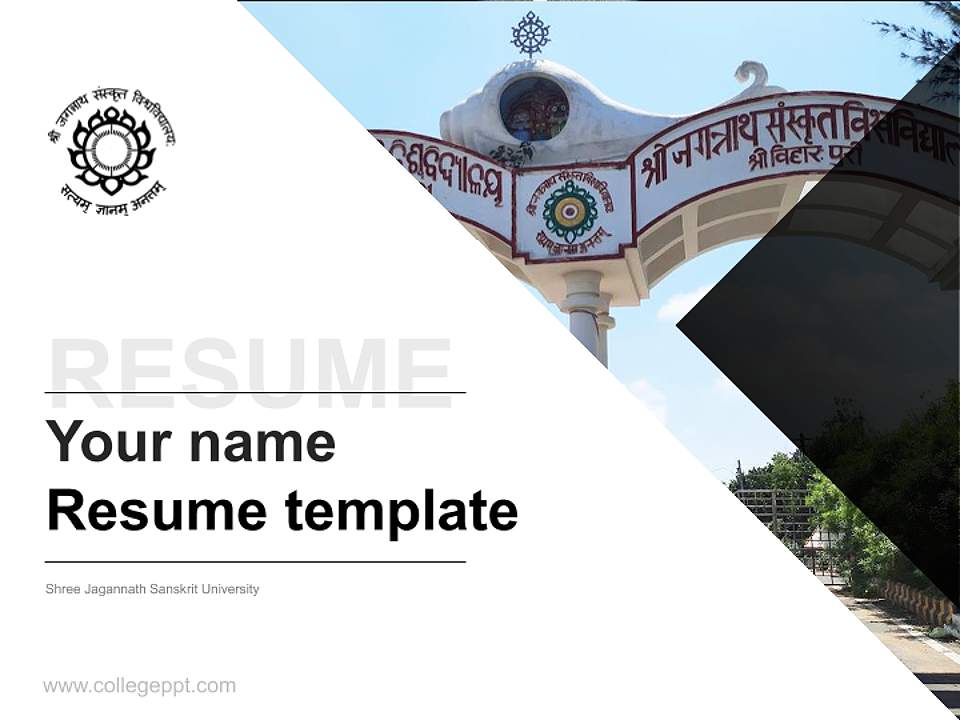 Shree Jagannath Sanskrit University Resume PPT Template4:3 ratio PPT effect preview image5