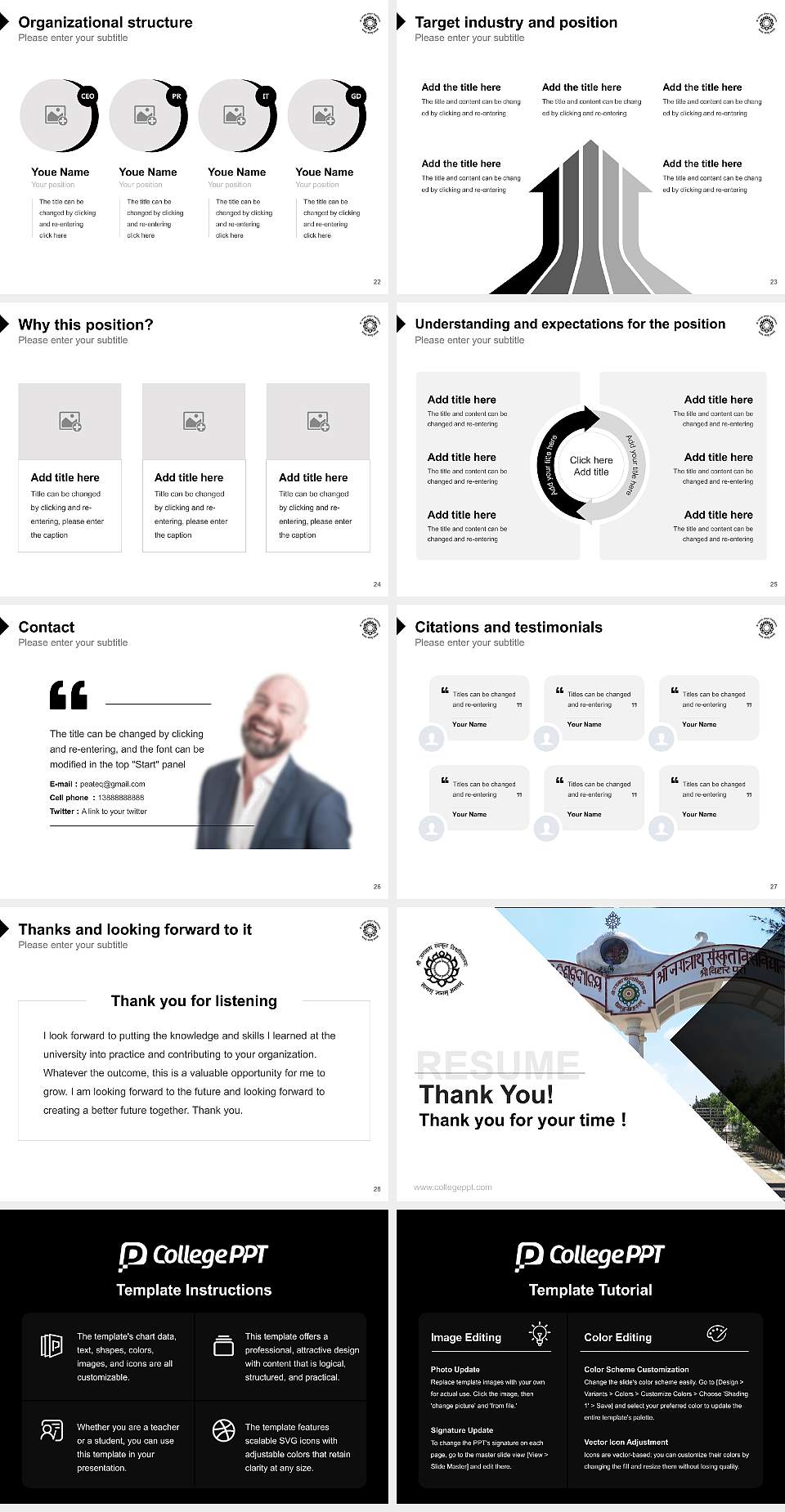 Shree Jagannath Sanskrit University Resume PPT Template4:3 ratio PPT effect preview image4