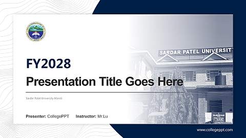 Sardar Patel University Mandi Academic Presentation/Research Findings Report PPT Template