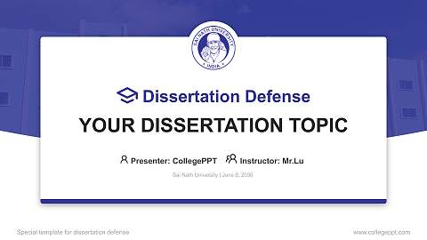 Sai Nath University Graduation Thesis Defense PPT Template