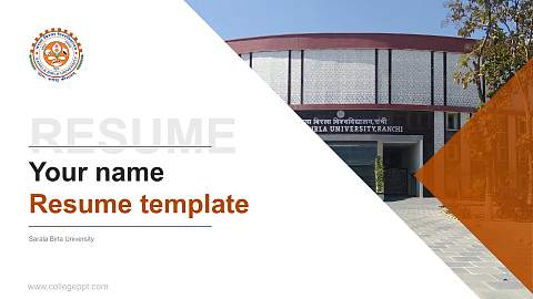 Sarala Birla University Resume PPT Template