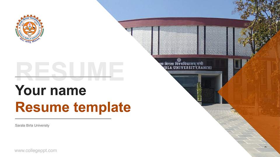 Sarala Birla University Resume PPT Template16:9 ratio PPT effect preview image