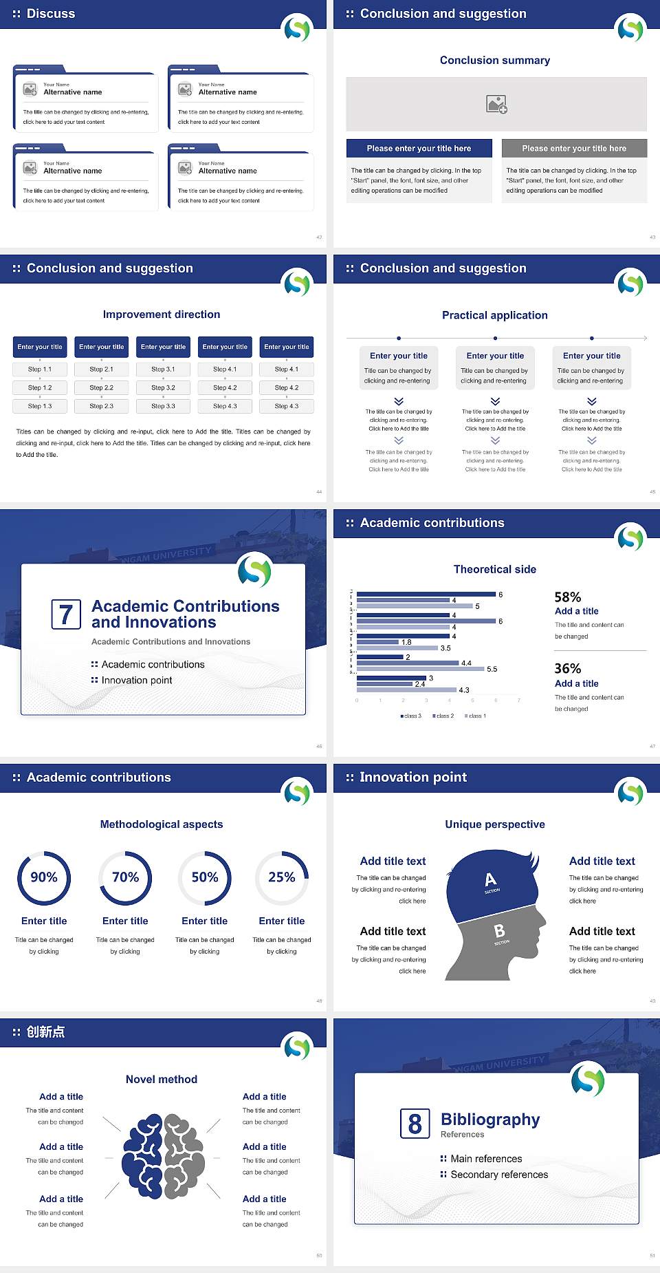 Sangam University Graduation Thesis Defense PPT Template4:3 ratio PPT effect preview image6