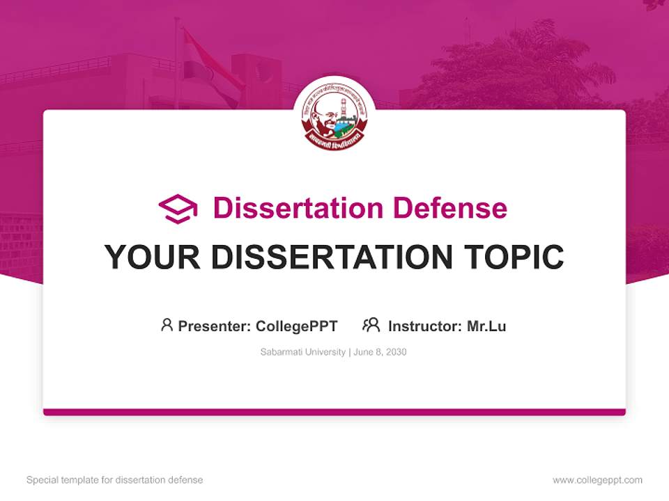 Sabarmati University Graduation Thesis Defense PPT Template4:3 ratio PPT effect preview image7