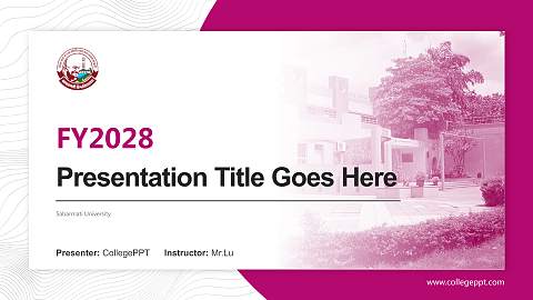 Sabarmati University Academic Presentation/Research Findings Report PPT Template