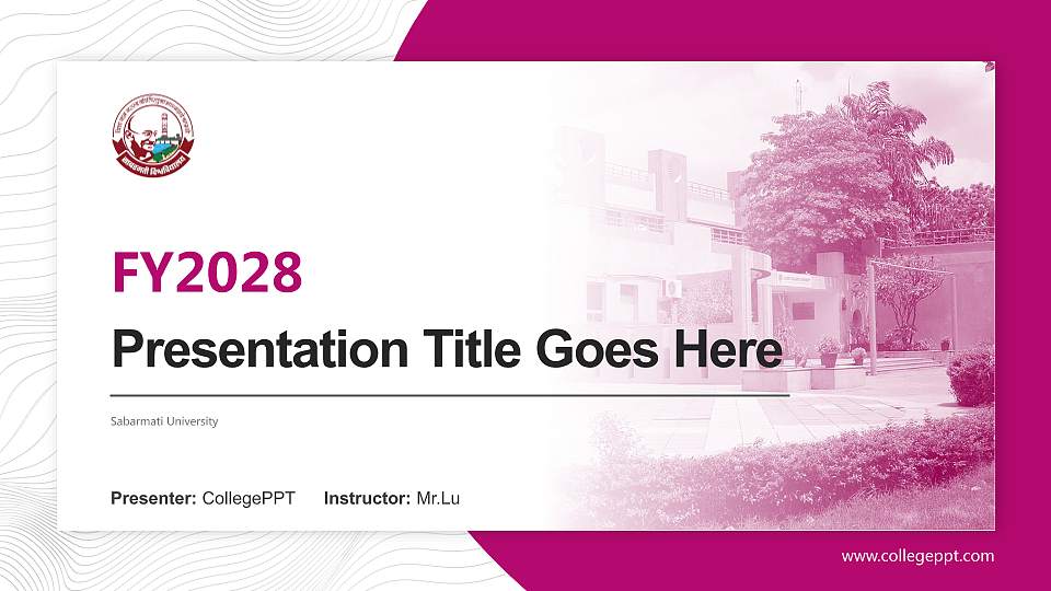 Sabarmati University Academic Presentation/Research Findings Report PPT Template16:9 ratio PPT effect preview image
