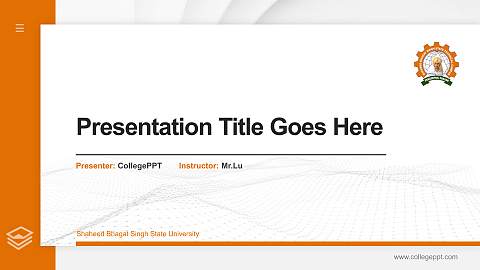 Shaheed Bhagat Singh State University Thesis Proposal/Graduation Defense PPT Template