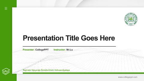 Rajmata Vijayaraje Scindia Krishi Vishwavidyalaya Thesis Proposal/Graduation Defense PPT Template