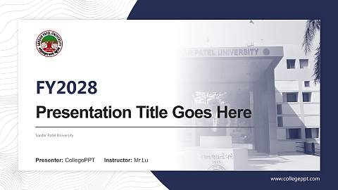 Sardar Patel University Academic Presentation/Research Findings Report PPT Template