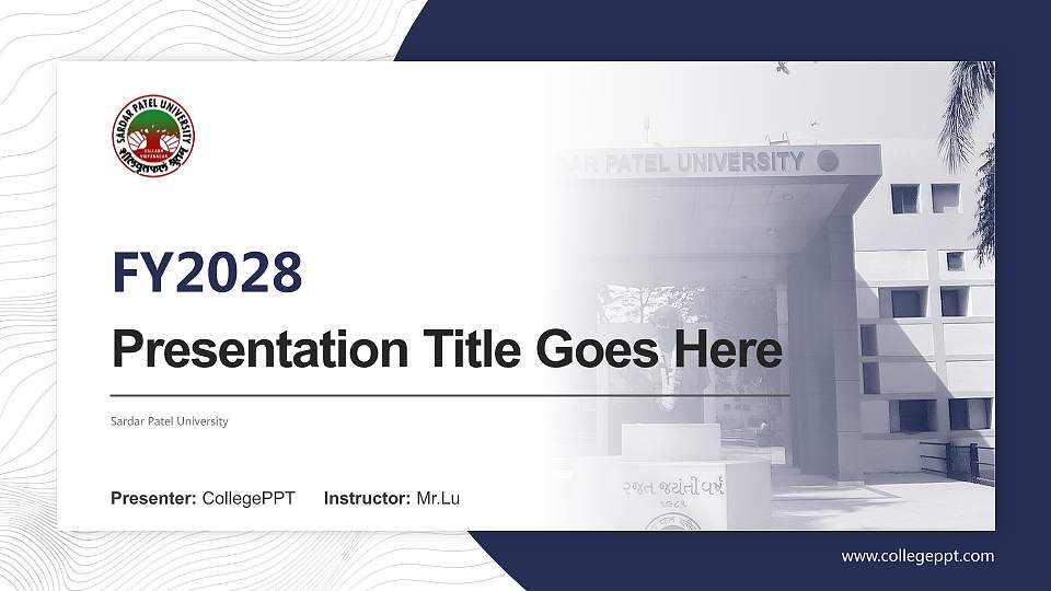 Sardar Patel University Academic Presentation/Research Findings Report PPT Template16:9 ratio PPT effect preview image