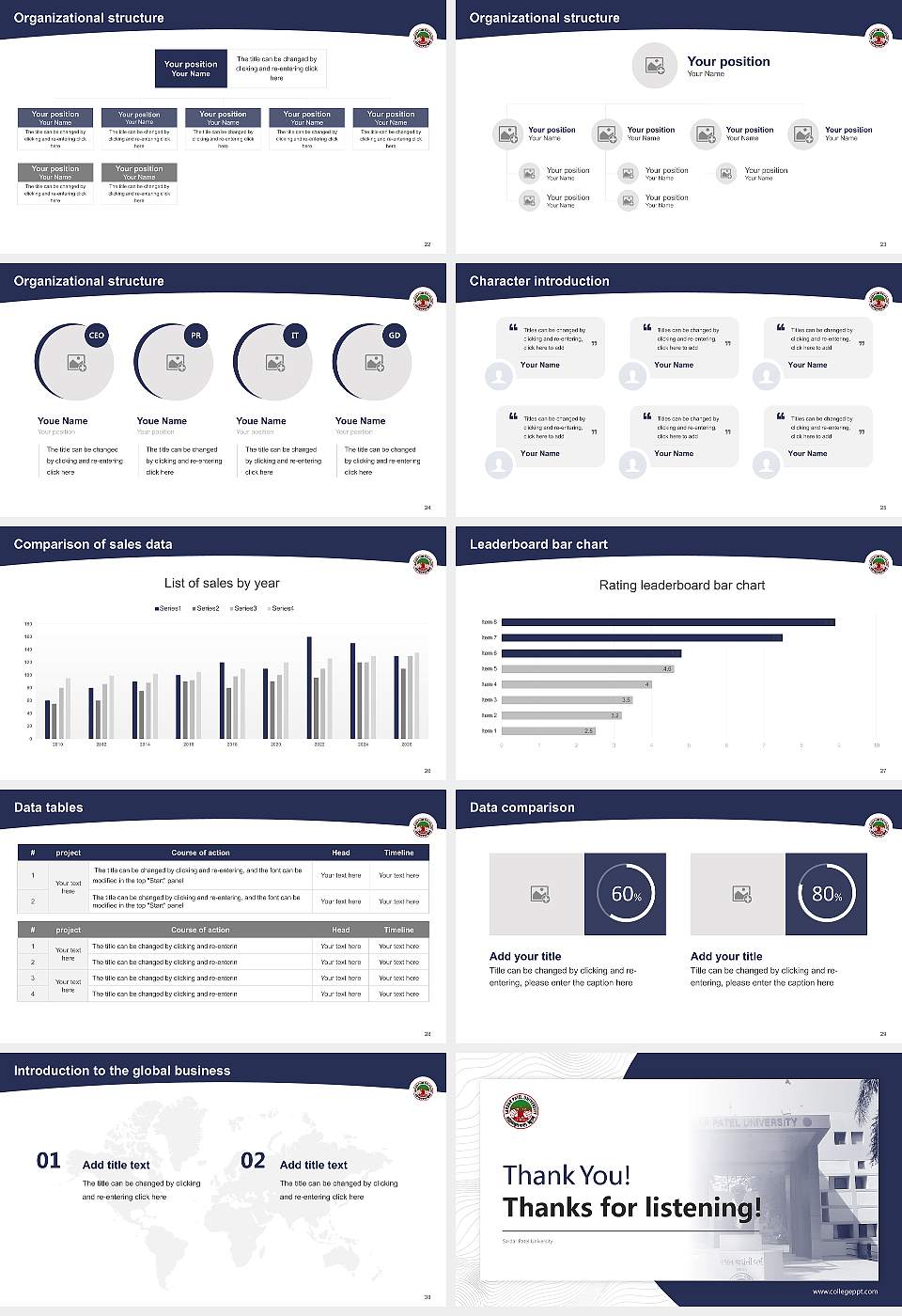 Sardar Patel University Academic Presentation/Research Findings Report PPT Template16:9 ratio PPT effect preview image4