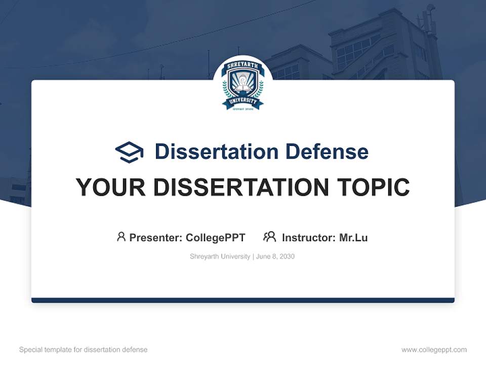 Shreyarth University Graduation Thesis Defense PPT Template4:3 ratio PPT effect preview image7