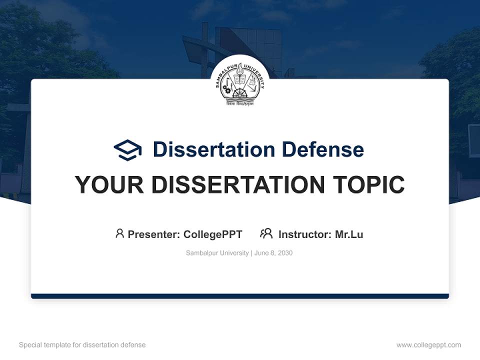 Sambalpur University Graduation Thesis Defense PPT Template4:3 ratio PPT effect preview image7