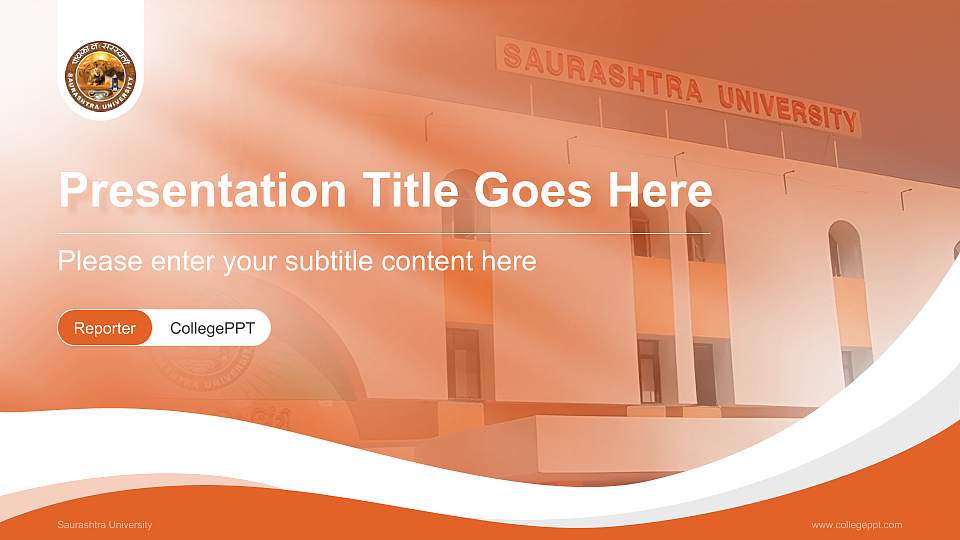 Saurashtra University Lecture Sharing and Networking Event PPT Template16:9 ratio PPT effect preview image1
